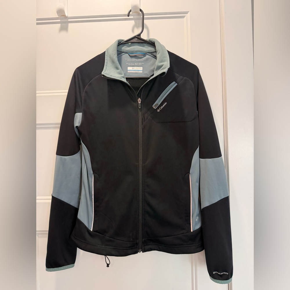 Columbia Women's Softshell Omni-Wind Block‎ Omni-Shield Jacket M/M Black Blue